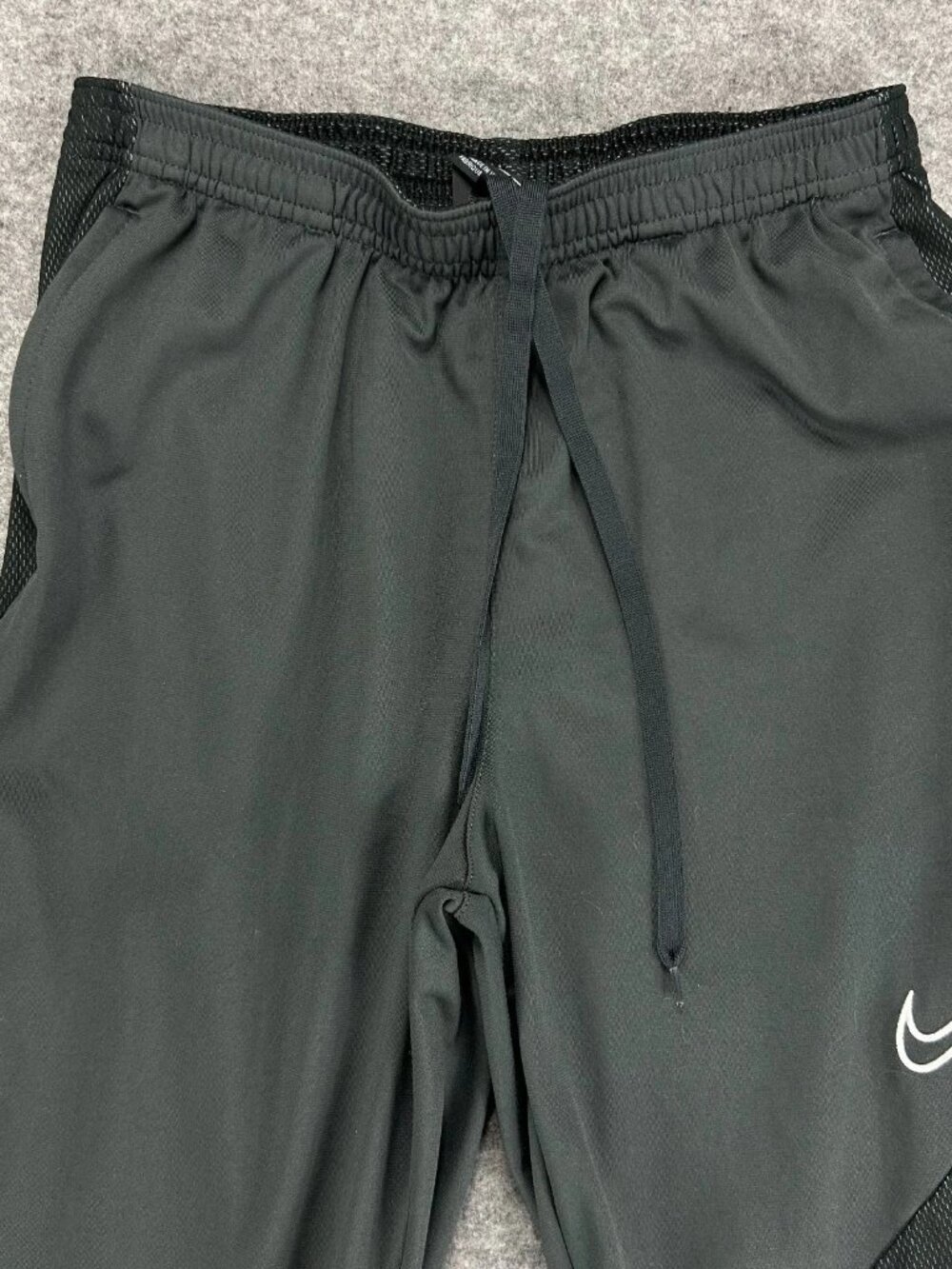 Nike Academy Pro Pants Mens M Gray Dri-Fit Ankle Zip Drawstring Logo Tapered Leg - Picture 2 of 14
